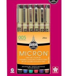 Micron Pen 6 Color Set 005 .20mm