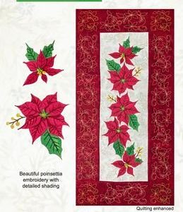 Amelie Scott Designs Poinsettia Prestige Table Runner