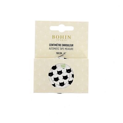 Bohin Automatic Tape Measure-Cat Pattern