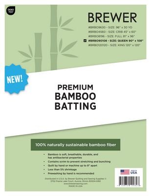 Brewer Premium Bamboo Batting 90 in x 108 in Queen