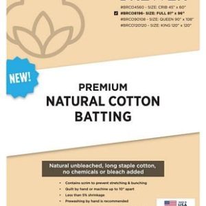 Brewer Premium Natural Cotton Batting 81 x 96 in Full