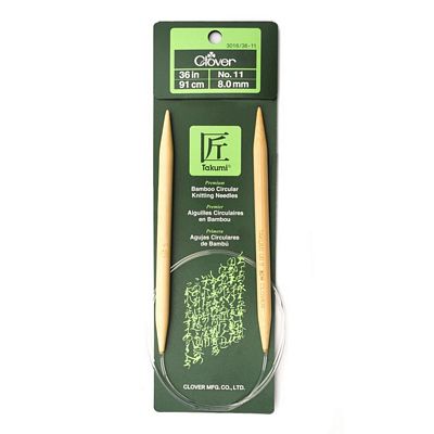 Clover Needlecraft Inc. Takumi Circular 36" Size 11 Bamboo Knitting Needle