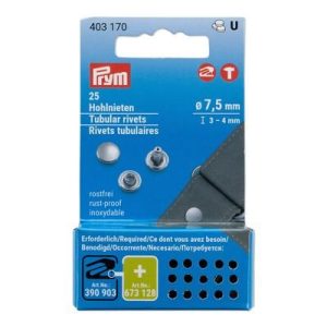 Prym Consumer Products Tubular Rivets, 7.5mm, 25 Pcs