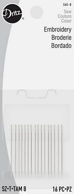 Dritz Hand Needles Embroidery Size 8 16 count.