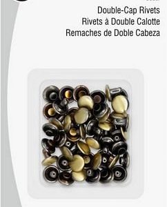 Prym Consumer Products Double-Cap Rivets, 24 Sets, Brushed Brass