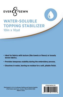 EverSewn Water-soluable Topping 10 in x10 yd 2/pk