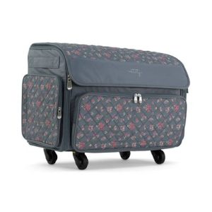 Everything Mary XL Collapsible Rolling Machine Case Red & Floral