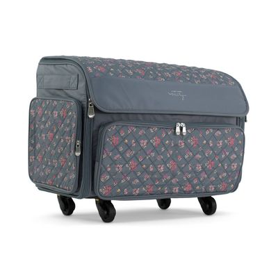 Everything Mary XL Collapsible Rolling Machine Case Red & Floral