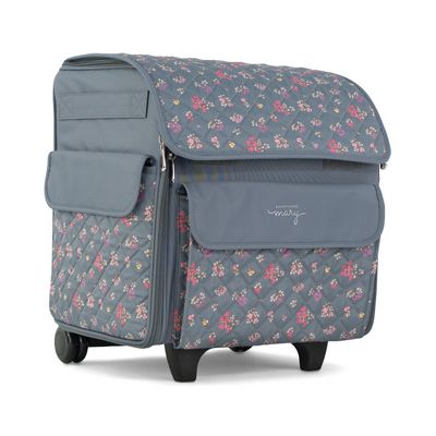 Everything Mary Rolling Serger Tote Gray Floral