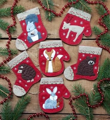 Rachel's of Greenfield Christmas Critters Ornament Wool Kit