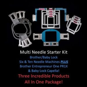 Durkee Embroidery Hoops BL/BR 6 & 10 Needle Starter Kit Includes:Cap Frame