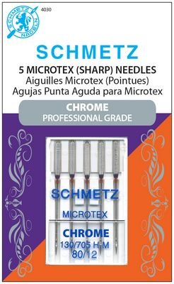 Schmetz Chrome Microtex / Sharp Needles Size 80/12 (5-pack)