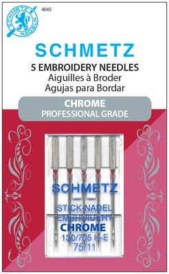 Schmetz Chrome Embroidery Needles Size 75/11 (5-pack)