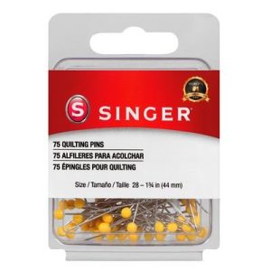 Singer Carded Notions Pins quilting 1-7/8in,yellow head