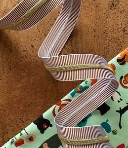 Earth Stripe Zipper Tape with Gold teeth