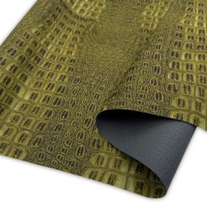 Aged Matte Faux Crocodile - Olive 18 in x 54 in
