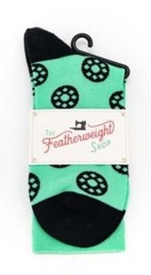 The Featherweight Shop Quilt Socks Bobbins Jade-ite Green